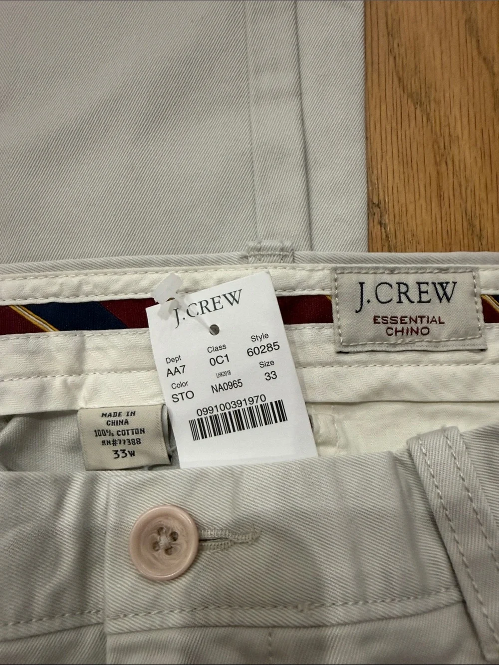 J. Crew Men's Light Gray Cotton Chinos